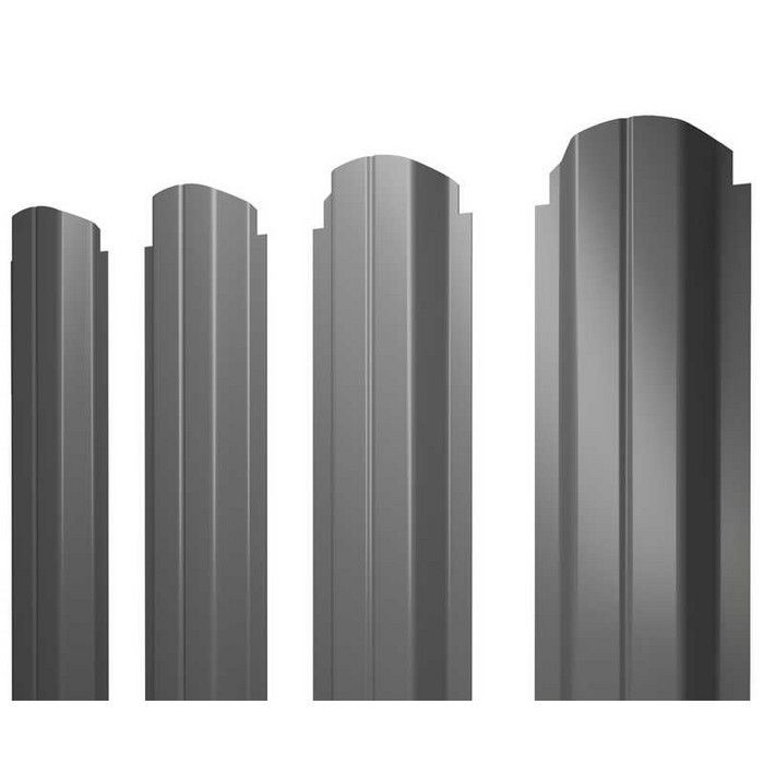 Штакетник П-образный А фигурный Grand Line 0,45 Полиэстер RAL7005 Мышино-Серый