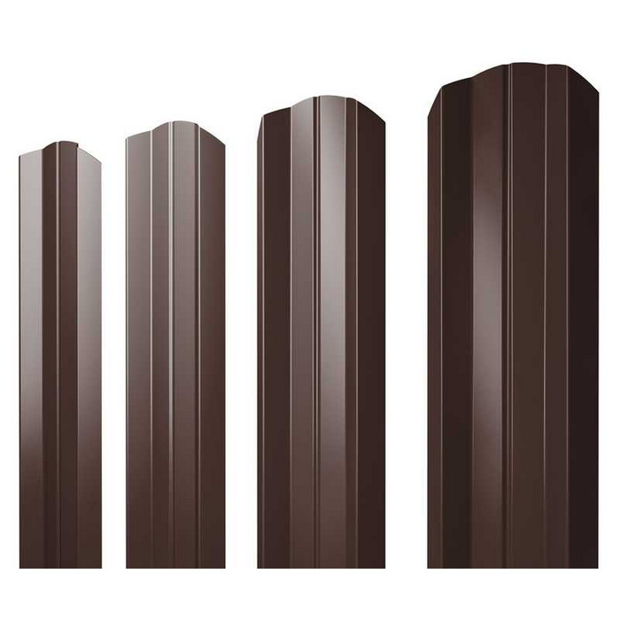 Штакетник М-образный А фигурный Grand Line 0,45 Drap TwinColor RAL8017 Шоколад