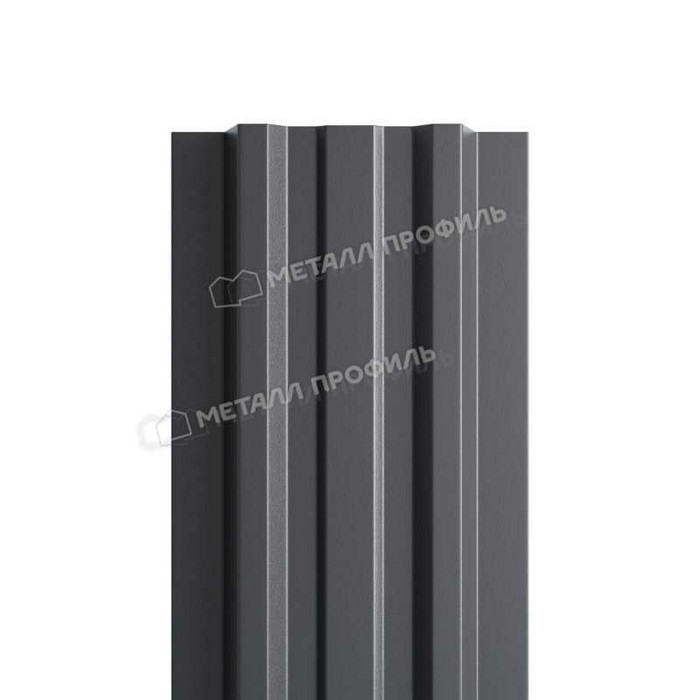 Штакетник Металл Профиль LАNE-T 0,5 PURMAN® RAL7024 Серый графит